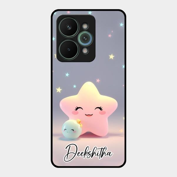 Pink Star Glossy Metal Case Cover For Realme 15 Pro 5G