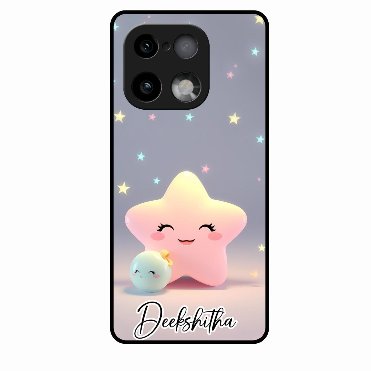 Pink Star Glossy Metal Case Cover For Realme 16 Pro Plus 5G