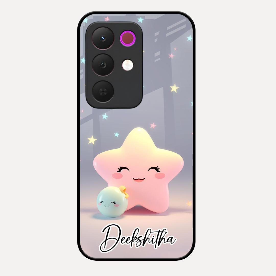 Pink Star Glossy Metal Case Cover For Realme C85 5G