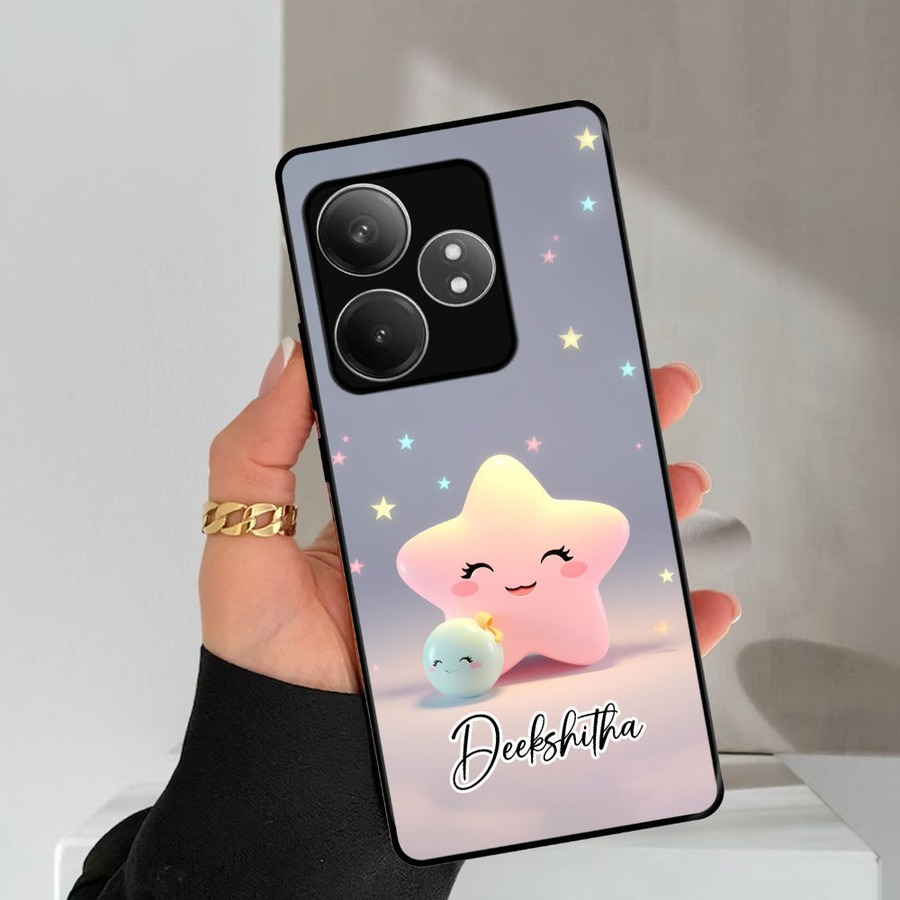 Pink Star Glossy Metal Case Cover For Realme