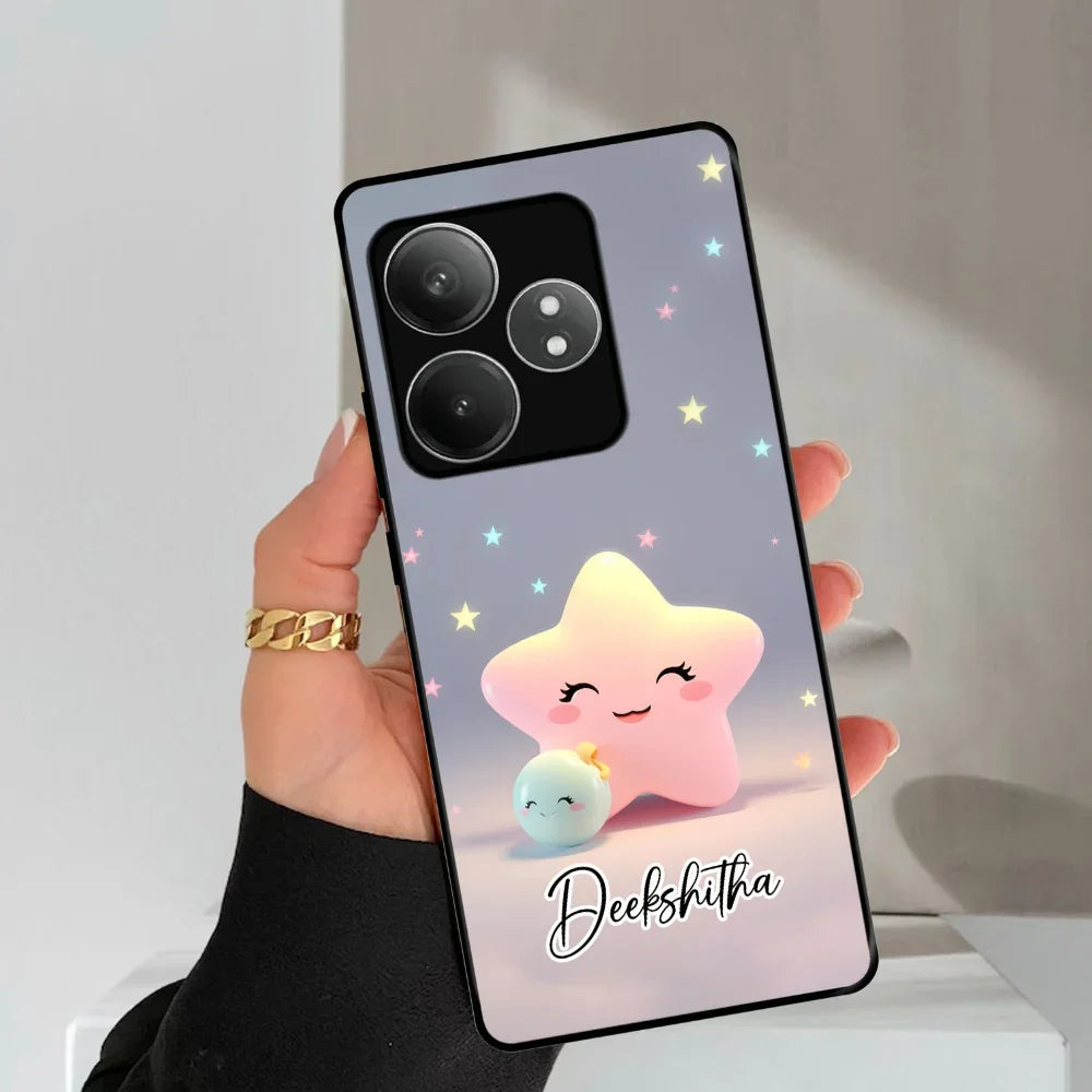 Pink Star Glossy Metal Case Cover For Realme - ShopOnCliQ