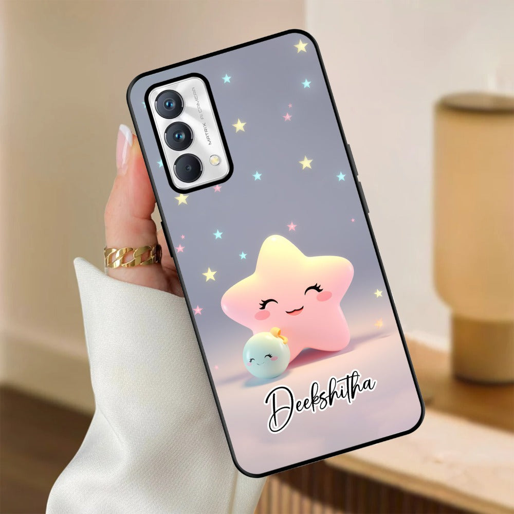 Pink Star Glossy Metal Case Cover For Realme