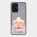 Pink Star Glossy Metal Case Cover For Redmi 13C 5G