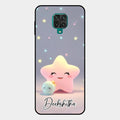 Pink Star Glossy Metal Case Cover For Redmi Note 10 Lite