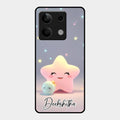 Pink Star Glossy Metal Case Cover For Redmi Note 13 5G