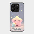 Pink Star Glossy Metal Case Cover For Redmi Note 14 5G