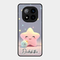 Pink Star Glossy Metal Case Cover For Redmi Note 14 Pro Plus 5G