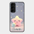 Pink Star Glossy Metal Case Cover For Samsung Galaxy A35 5G