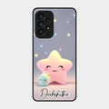 Pink Star Glossy Metal Case Cover For Samsung Galaxy A53 5G
