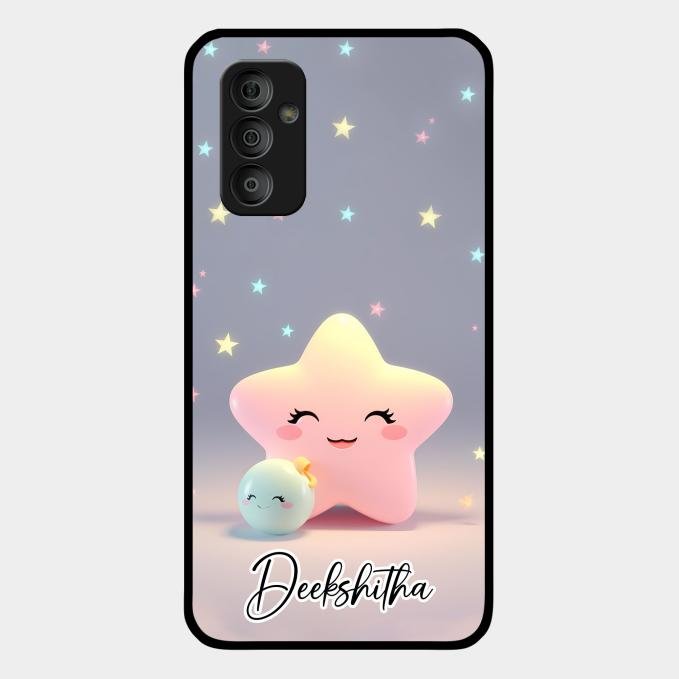 Pink Star Glossy Metal Case Cover For Samsung Galaxy F23 5G