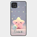 Pink Star Glossy Metal Case Cover For Samsung Galaxy F42 5G