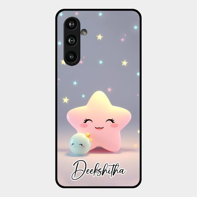 Pink Star Glossy Metal Case Cover For Samsung Galaxy F54 5G