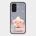 Pink Star Glossy Metal Case Cover For Samsung Galaxy M14 5G