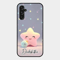 Pink Star Glossy Metal Case Cover For Samsung Galaxy M34 5G