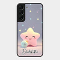 Pink Star Glossy Metal Case Cover For Samsung Galaxy S22 5G