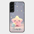 Pink Star Glossy Metal Case Cover For Samsung Galaxy S22 Plus 5G