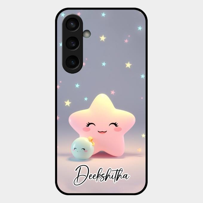 Pink Star Glossy Metal Case Cover For Samsung Galaxy S23 Fe 5G
