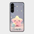 Pink Star Glossy Metal Case Cover For Samsung Galaxy S24 Plus 5G