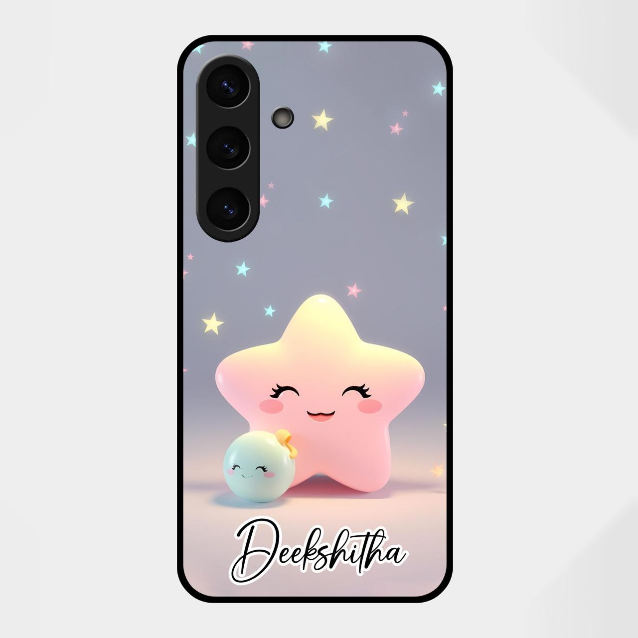 Pink Star Glossy Metal Case Cover For Samsung Galaxy S25 FE 5G