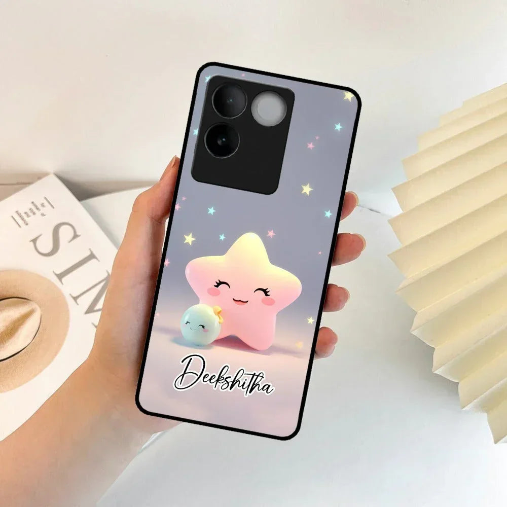 Pink Star Glossy Metal Case Cover For Vivo - ShopOnCliQ
