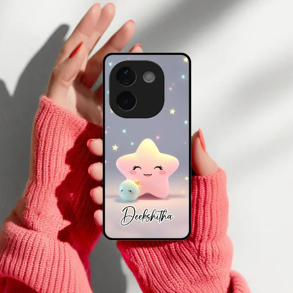 Pink Star Glossy Metal Case Cover For Vivo - ShopOnCliQ