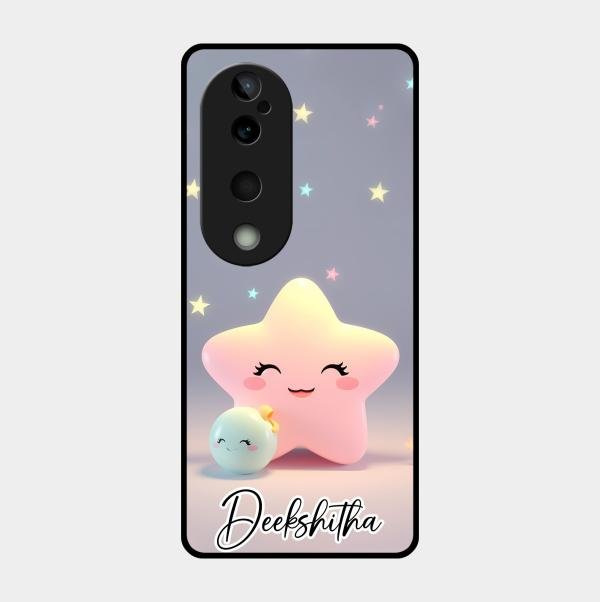 Pink Star Glossy Metal Case Cover For Vivo T3 Ultra
