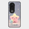 Pink Star Glossy Metal Case Cover For Vivo T4 Ultra 5G