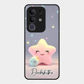 Pink Star Glossy Metal Case Cover For Vivo T4X 5G