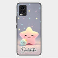 Pink Star Glossy Metal Case Cover For Vivo V20 2021