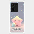 Pink Star Glossy Metal Case Cover For Vivo V25 Pro 5G