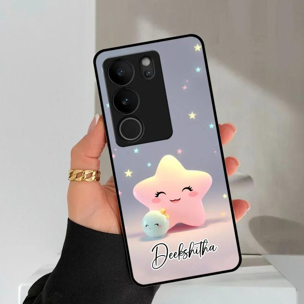 Pink Star Glossy Metal Case Cover For Vivo - ShopOnCliQ