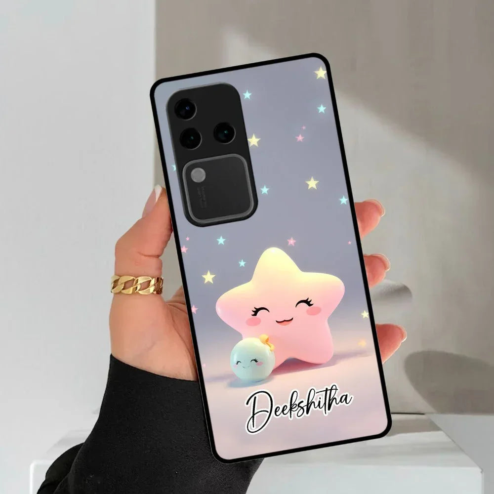 Pink Star Glossy Metal Case Cover For Vivo - ShopOnCliQ