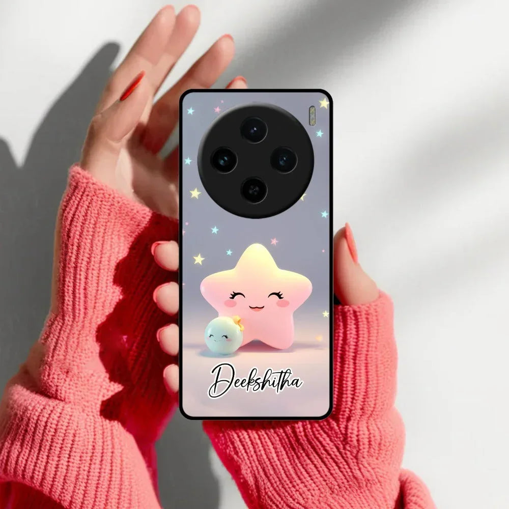 Pink Star Glossy Metal Case Cover For Vivo - ShopOnCliQ