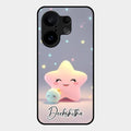 Pink Star Glossy Metal Case Cover For Vivo X200 Fe 5G