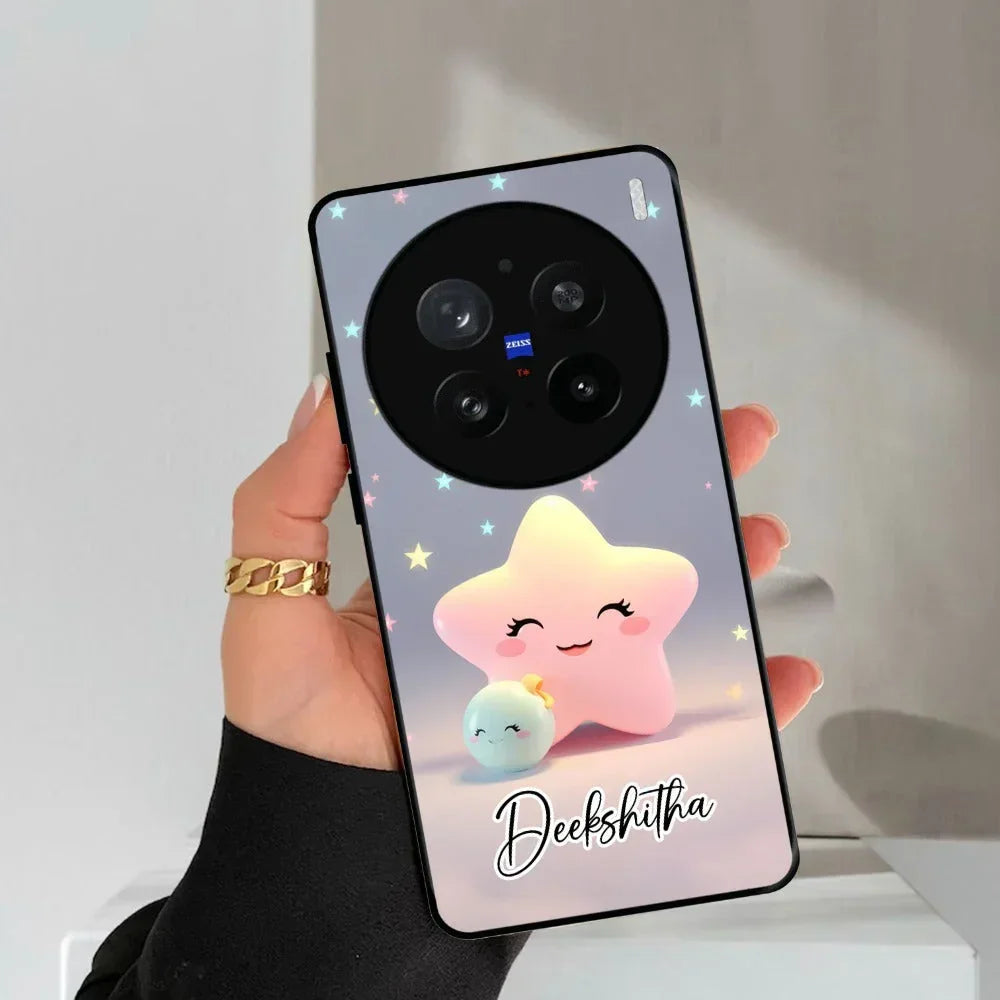 Pink Star Glossy Metal Case Cover For Vivo - ShopOnCliQ