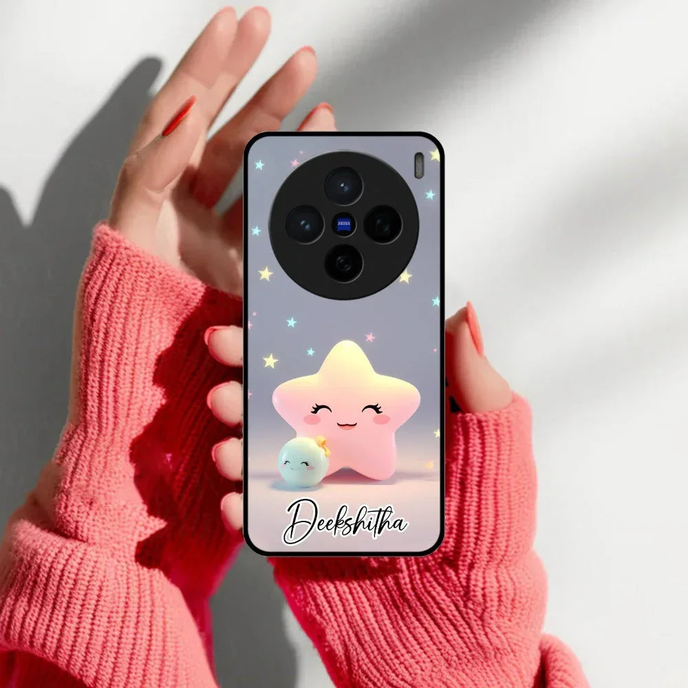 Pink Star Glossy Metal Case Cover For Vivo - ShopOnCliQ