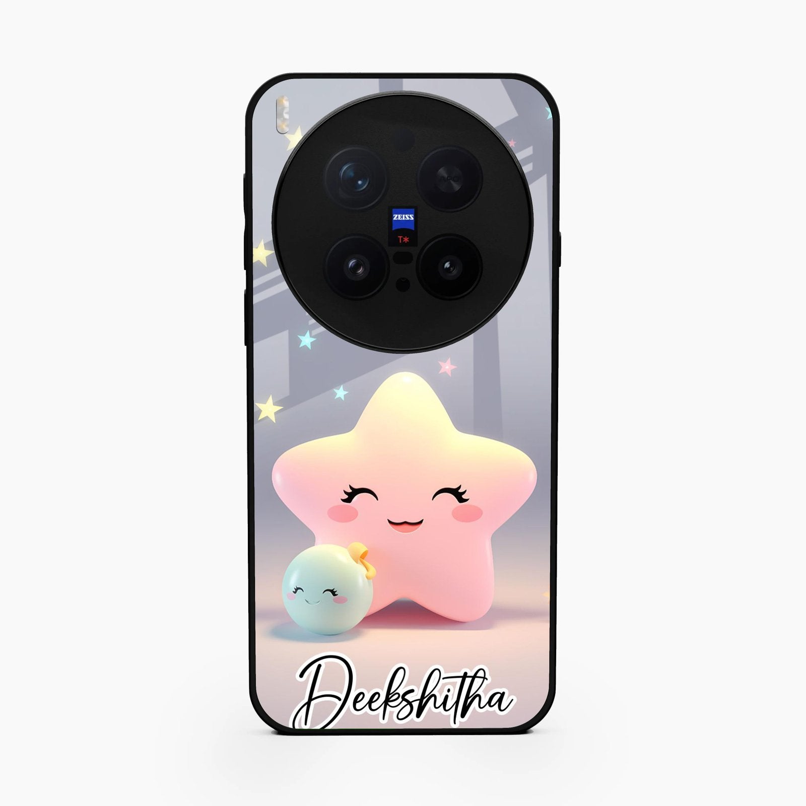 Pink Star Glossy Metal Case Cover For Vivo X300 Pro 5G