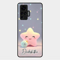 Pink Star Glossy Metal Case Cover For Vivo X50 Pro 5G