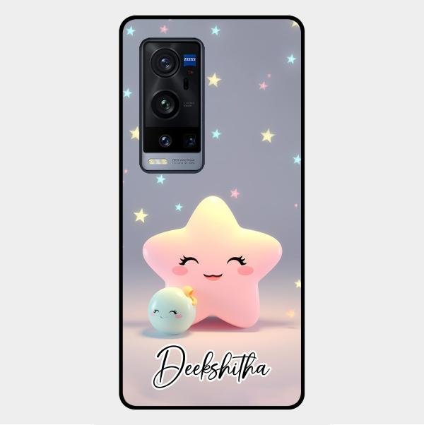 Pink Star Glossy Metal Case Cover For Vivo X60 Pro Plus 5G