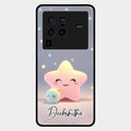 Pink Star Glossy Metal Case Cover For Vivo X80 Pro 5G