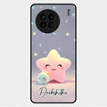 Pink Star Glossy Metal Case Cover For Vivo X90 5G