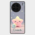 Pink Star Glossy Metal Case Cover For Vivo X90 Pro 5G