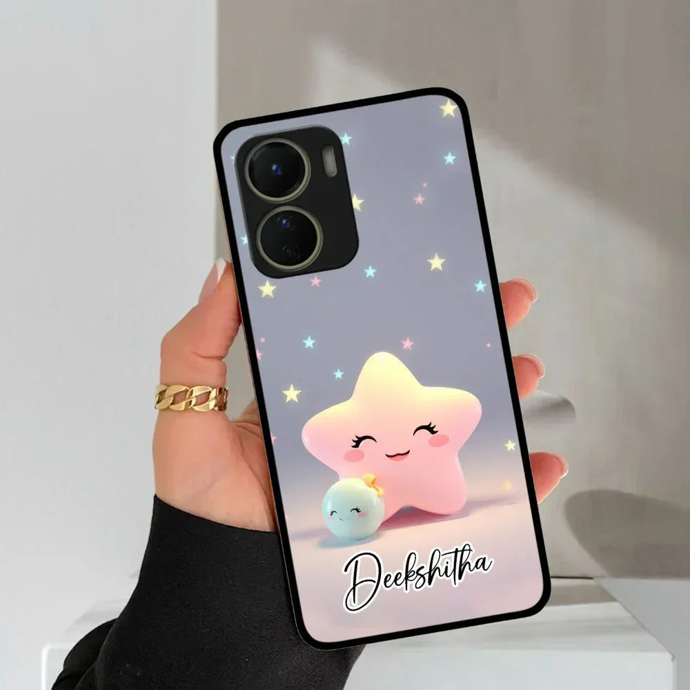 Pink Star Glossy Metal Case Cover For Vivo - ShopOnCliQ