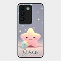 Pink Star Glossy Metal Case Cover For Vivo Y200E 5G