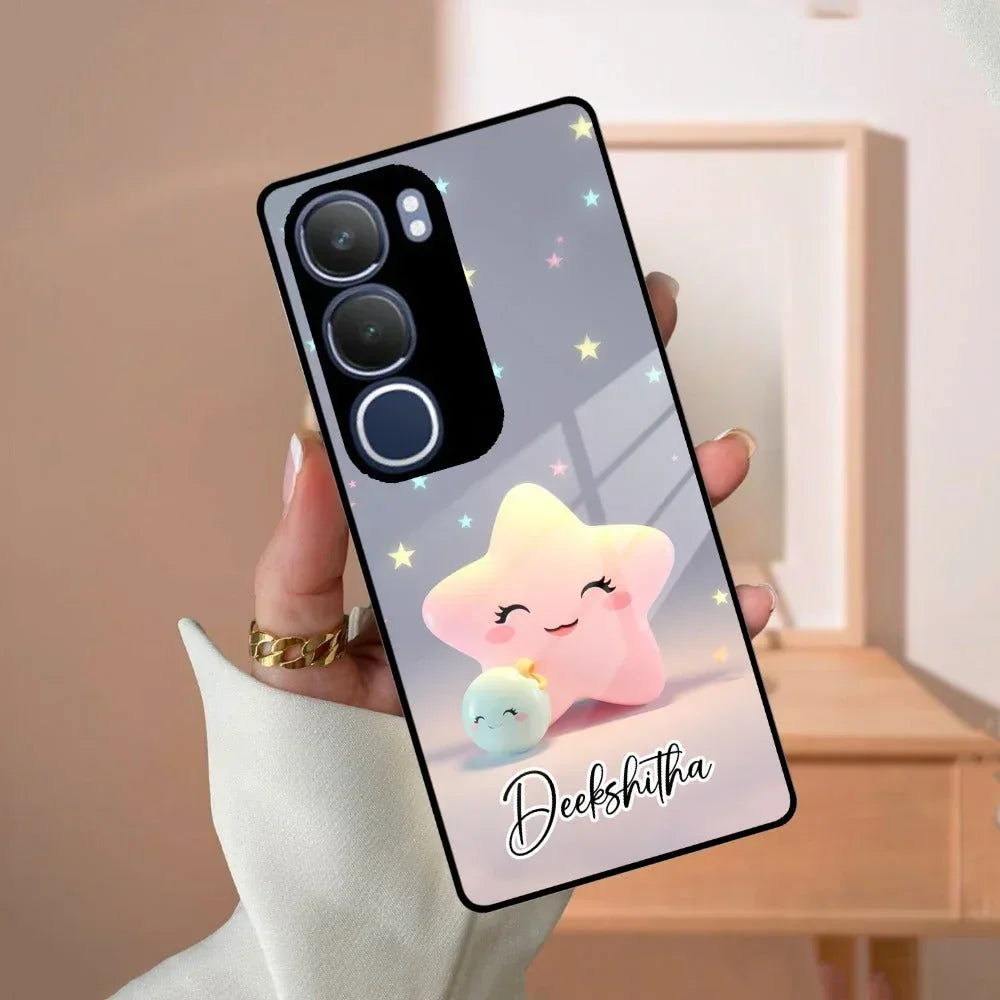 Pink Star Glossy Metal Case Cover For Vivo - ShopOnCliQ