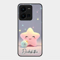 Pink Star Glossy Metal Case Cover For Vivo Y35