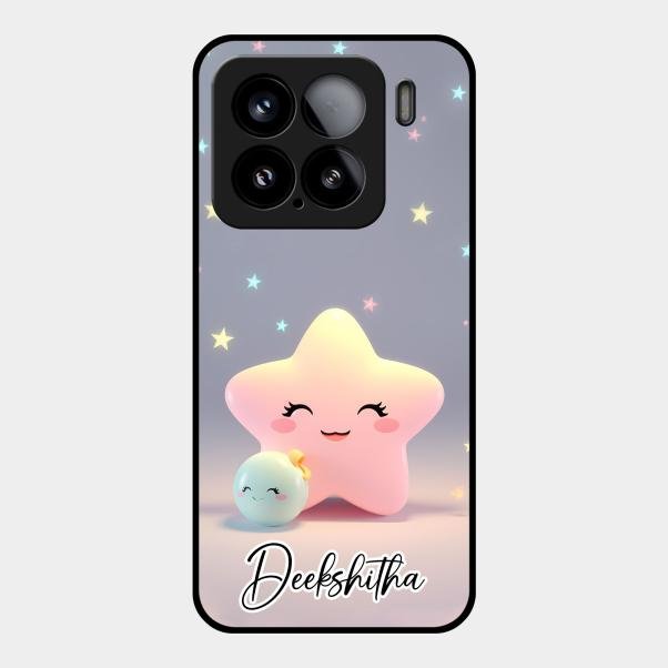 Pink Star Glossy Metal Case Cover For Xiaomi 15 5G