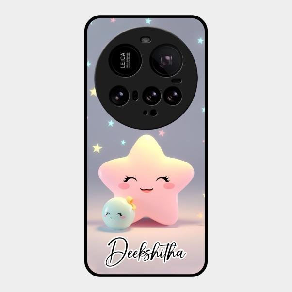 Pink Star Glossy Metal Case Cover For Xiaomi 15 Ultra 5G