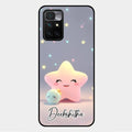 Pink Star Glossy Metal Case Cover For Xiaomi Redmi 10 Prime 2022