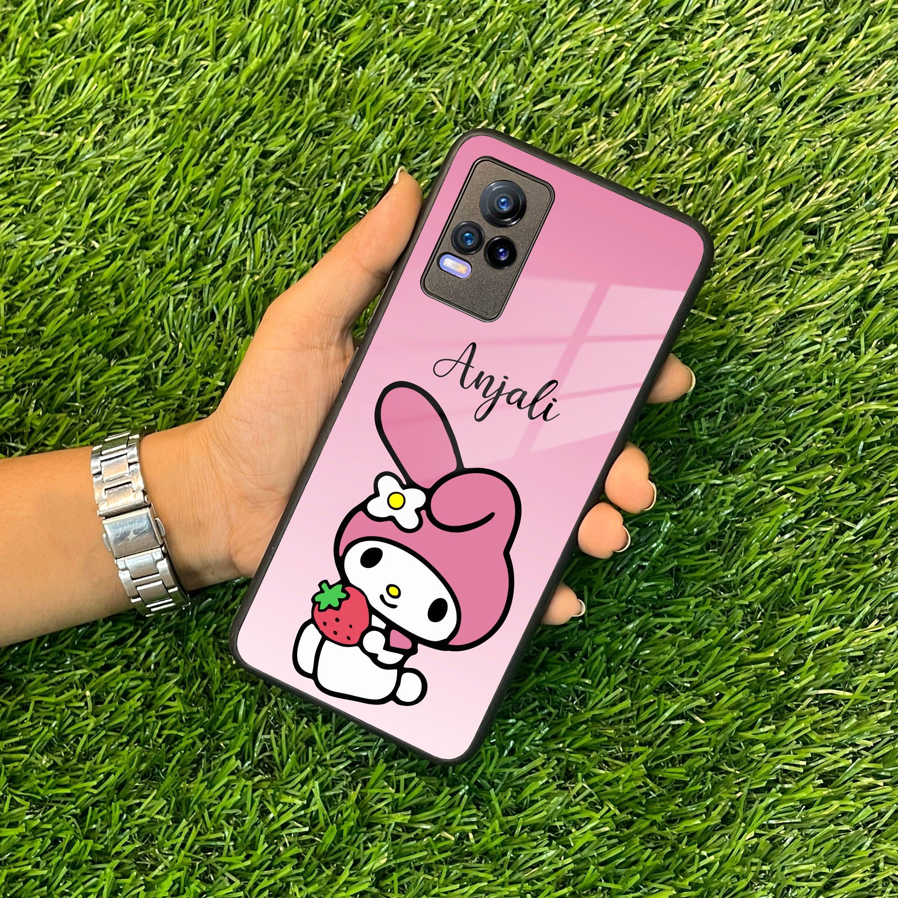 Pink Bunny Glass Case Cover For Vivo - ShopOnCliQ